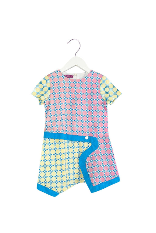 A Multicolour Short Sleeve Dresses from ValMax in size 4T for girl. (Front View)