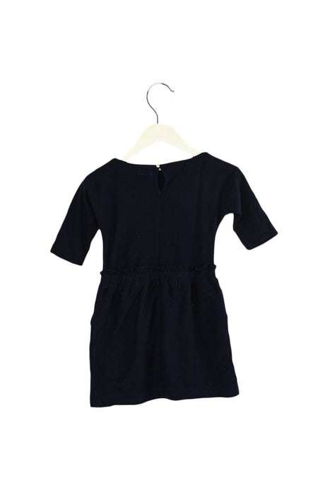 A Navy Long Sleeve Dresses from Crewcuts in size 4T for girl. (Back View)