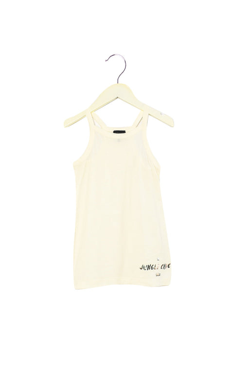 A White Sleeveless Tops from IKKS in size 4T for girl. (Front View)