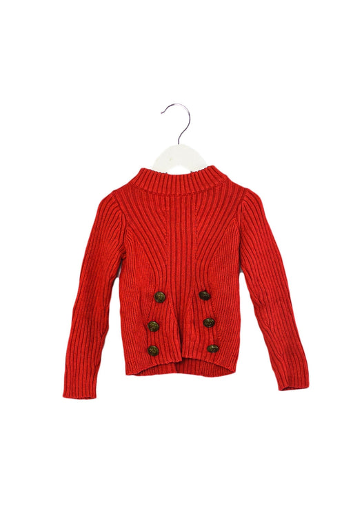 A Red Knit Sweaters from Junior Gaultier in size 4T for girl. (Front View)