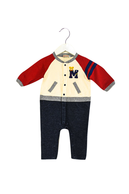 A Navy Long Sleeve Jumpsuits from Miki House in size 3-6M for boy. (Front View)