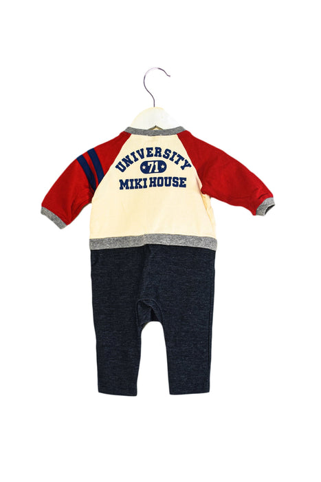 A Navy Long Sleeve Jumpsuits from Miki House in size 3-6M for boy. (Back View)