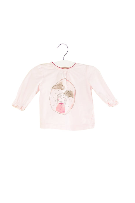 A Pink Long Sleeve Tops from Bébé by Minihaha in size 0-3M for girl. (Front View)