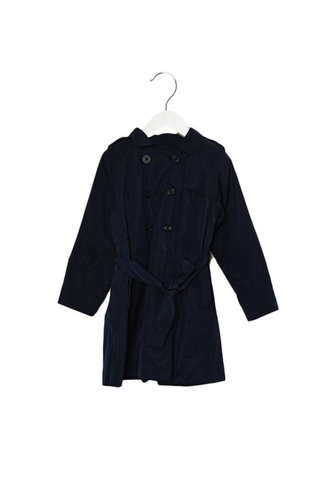 A Navy Coats from Jacadi in size 4T for girl. (Front View)
