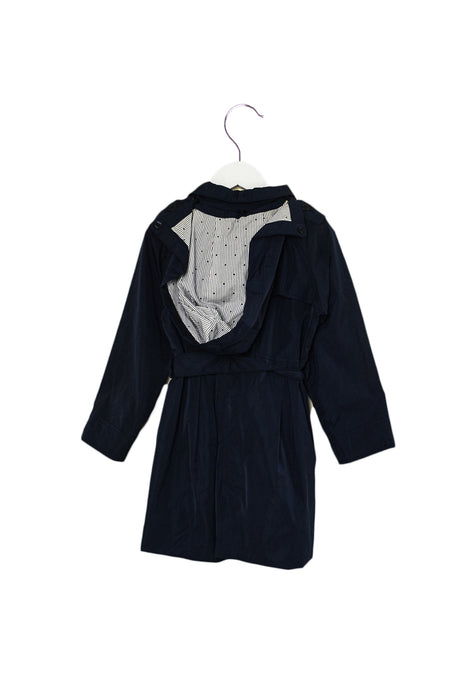 A Navy Coats from Jacadi in size 4T for girl. (Back View)