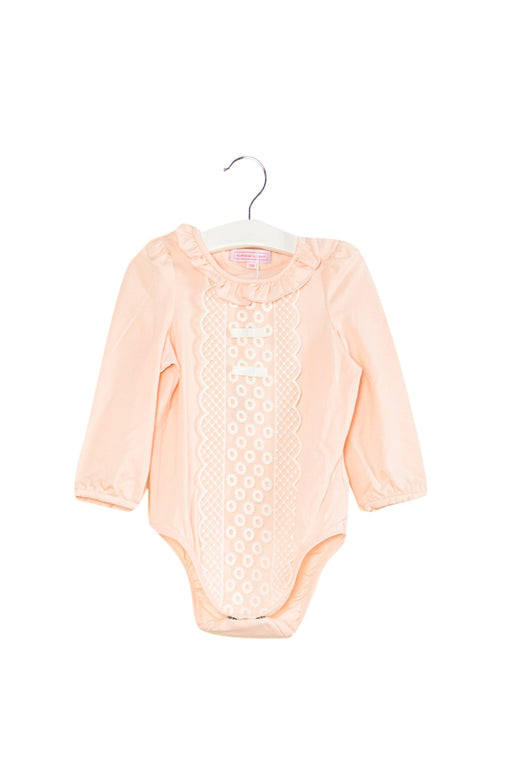 A Pink Long Sleeve Bodysuits from Nicholas & Bears in size 12-18M for girl. (Front View)