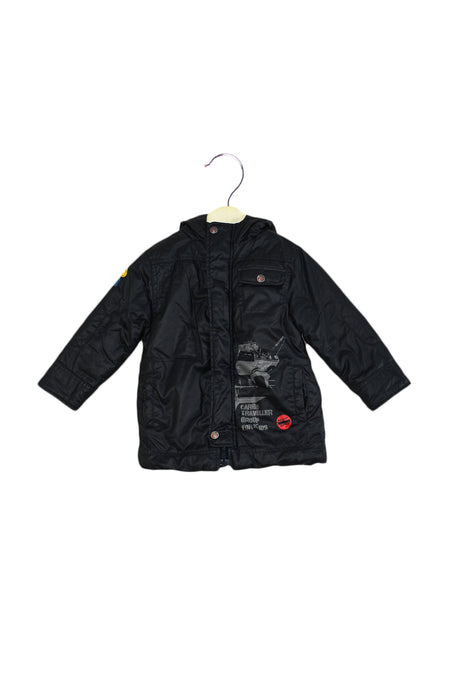 A Grey Puffer/Quilted Jackets from La Compagnie des Petits in size 3T for boy. (Front View)