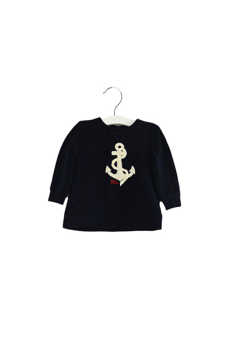 A Navy Crewneck Sweatshirts from Ralph Lauren in size 6-12M for girl. (Front View)
