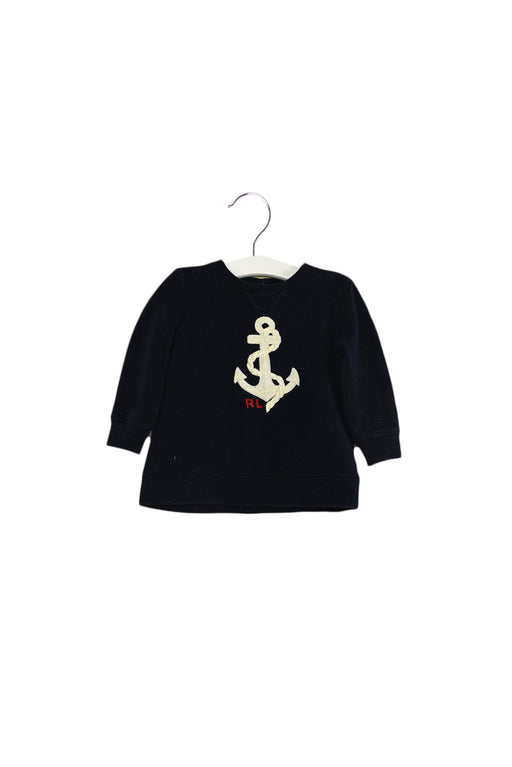 A Navy Crewneck Sweatshirts from Ralph Lauren in size 6-12M for girl. (Front View)