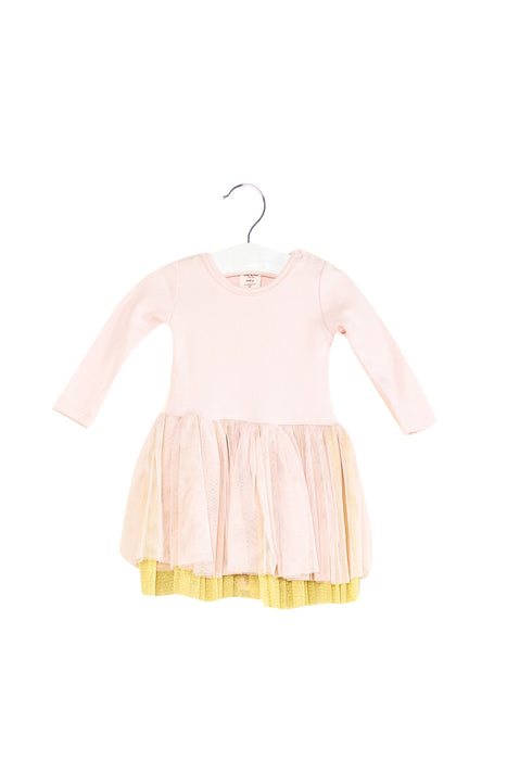 A Pink Long Sleeve Bodysuits from Seed in size 3-6M for girl. (Front View)