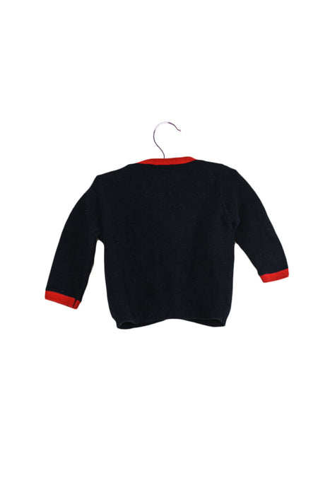 A Navy Cardigans from Jacadi in size 3-6M for boy. (Back View)