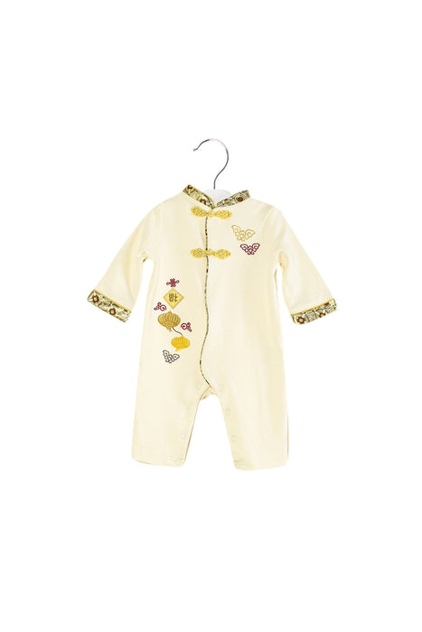 A Ivory Long Sleeve Jumpsuits from Mides in size 3-6M for boy. (Front View)