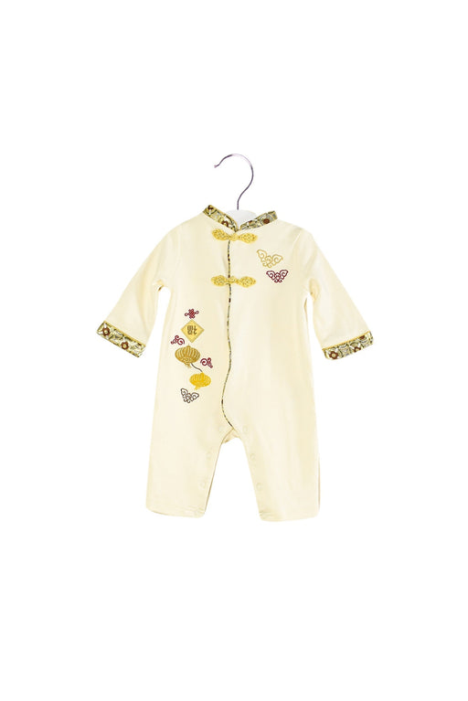 A Ivory Long Sleeve Jumpsuits from Mides in size 3-6M for boy. (Front View)