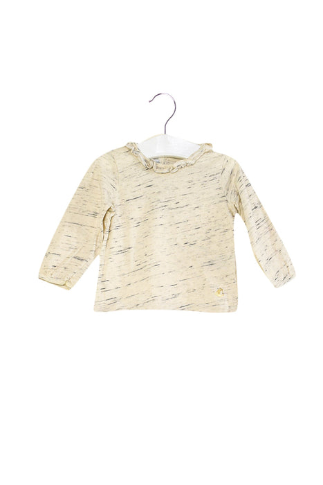 A Grey Long Sleeve Tops from Petit Bateau in size 6-12M for girl. (Front View)