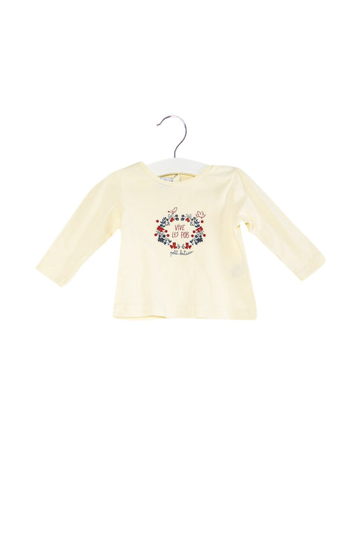 A Ivory Long Sleeve Tops from Petit Bateau in size 3-6M for girl. (Front View)