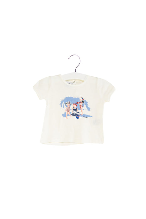 A White Short Sleeve T Shirts from Petit Bateau in size 3-6M for girl. (Front View)