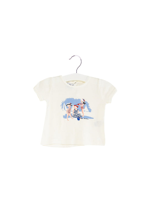 A White Short Sleeve T Shirts from Petit Bateau in size 3-6M for girl. (Front View)