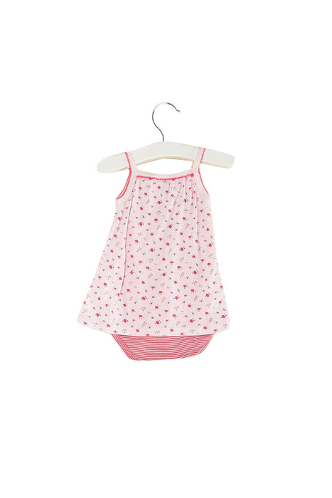 A Pink Sleeveless Bodysuits from Petit Bateau in size 3-6M for girl. (Back View)