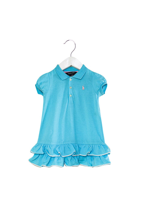 A Blue Short Sleeve Dresses from Ralph Lauren in size 6-12M for girl. (Front View)