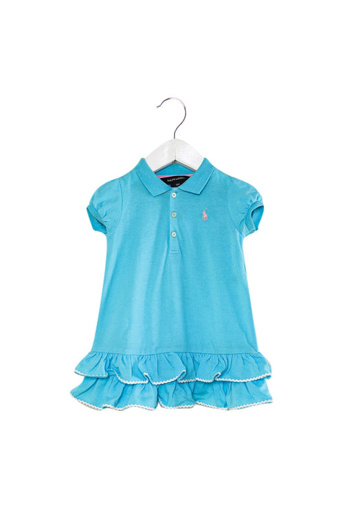 A Blue Short Sleeve Dresses from Ralph Lauren in size 6-12M for girl. (Front View)