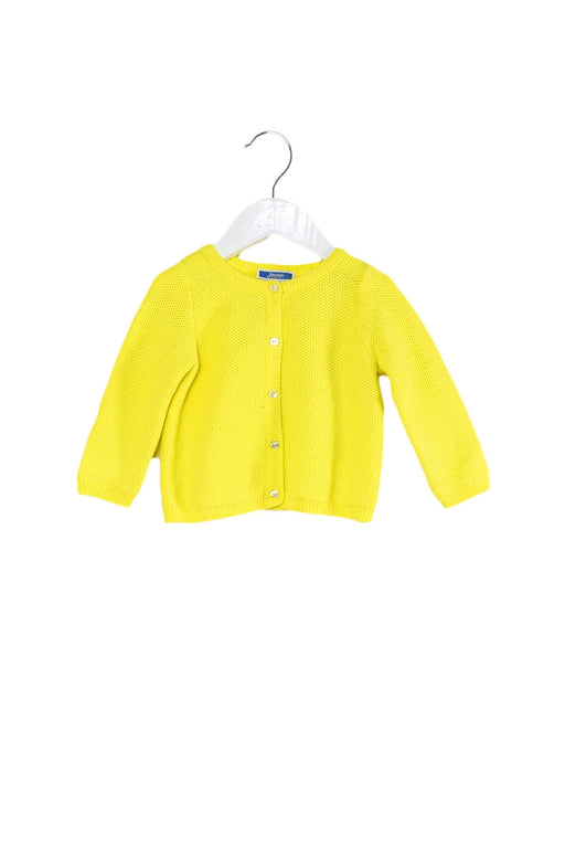 A Yellow Cardigans from Jacadi in size 6-12M for girl. (Front View)