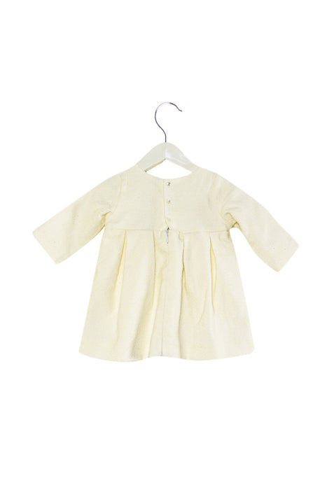 A Ivory Long Sleeve Dresses from Jacadi in size 6-12M for girl. (Back View)