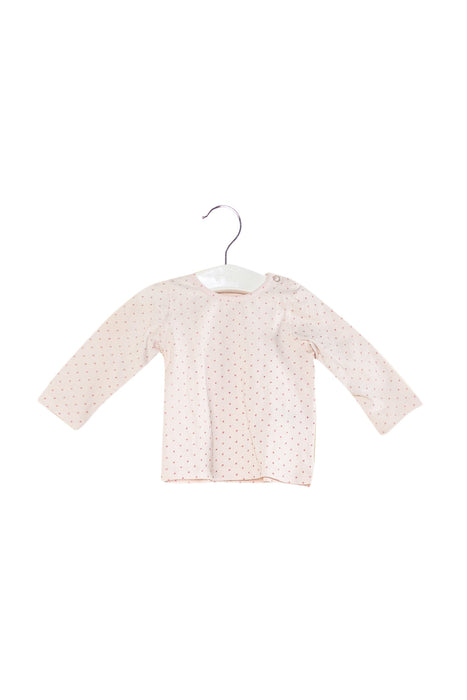 A Pink Long Sleeve Tops from Noukie's in size 0-3M for girl. (Front View)