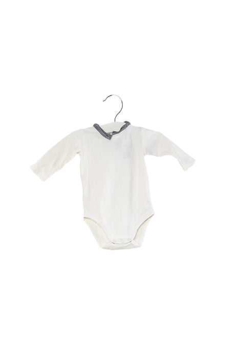 A White Bodysuits from Jacadi in size 0-3M for boy. (Front View)