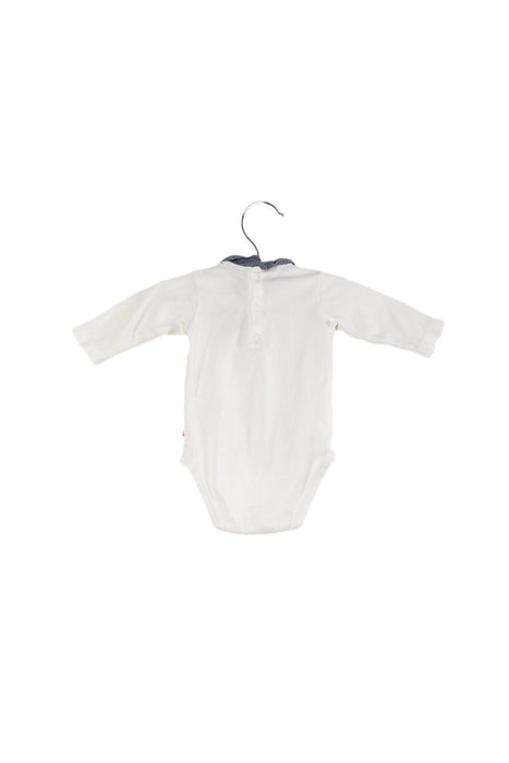 A White Bodysuits from Jacadi in size 0-3M for boy. (Back View)