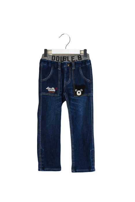 A Blue Casual Pants from Miki House in size 4T for boy. (Front View)