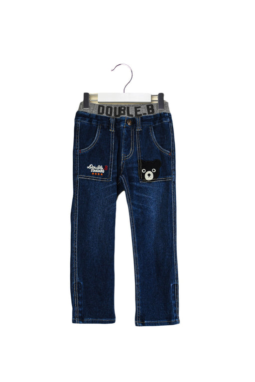 A Blue Casual Pants from Miki House in size 4T for boy. (Front View)