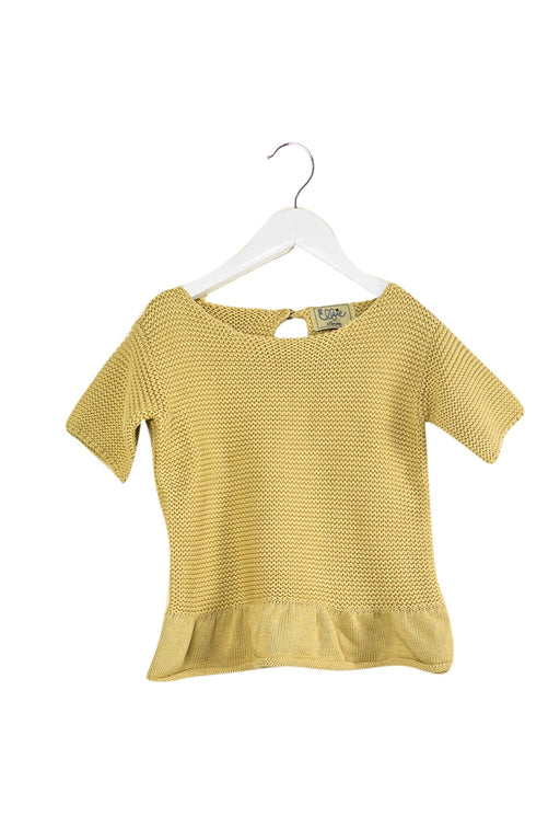 A Beige Short Sleeve Tops from Elfie London in size 6T for girl. (Front View)