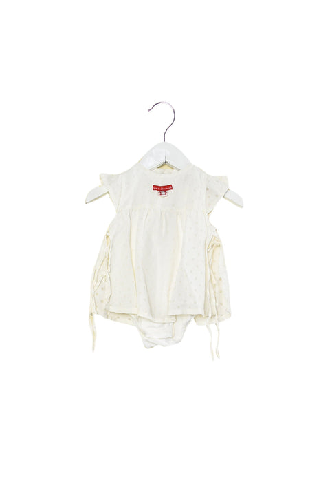 A White Short Sleeve Bodysuits from La Compagnie des Petits in size 0-3M for girl. (Front View)