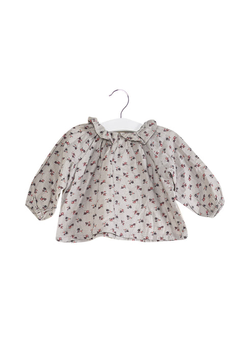 A Grey Long Sleeve Tops from Petit Bateau in size 3-6M for girl. (Front View)