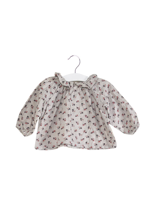 A Grey Long Sleeve Tops from Petit Bateau in size 3-6M for girl. (Front View)