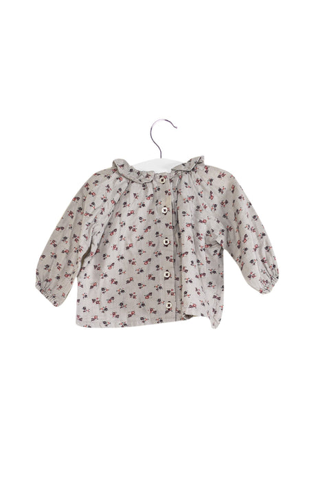 A Grey Long Sleeve Tops from Petit Bateau in size 3-6M for girl. (Back View)