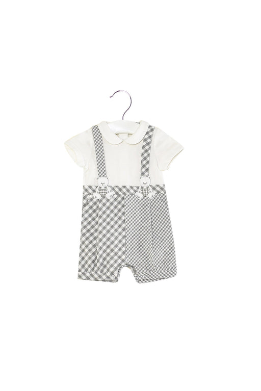 A Grey Short Sleeve Rompers from Nicholas & Bears in size 0-3M for boy. (Front View)