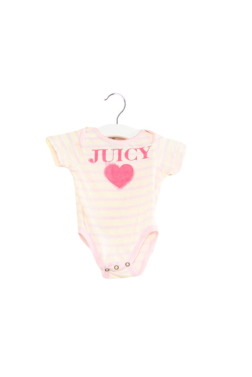A Pink Short Sleeve Bodysuits from Juicy Couture in size 0-3M for girl. (Front View)