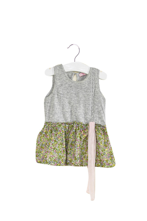 A Grey Sleeveless Dresses from Gingersnaps in size 3-6M for girl. (Front View)