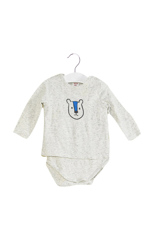 A Grey Long Sleeve Bodysuits from Seed in size 3-6M for boy. (Front View)
