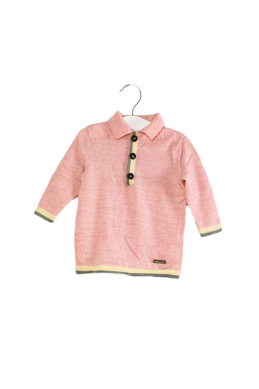 A Pink Long Sleeve Polos from Nicholas & Bears in size 6-12M for girl. (Front View)