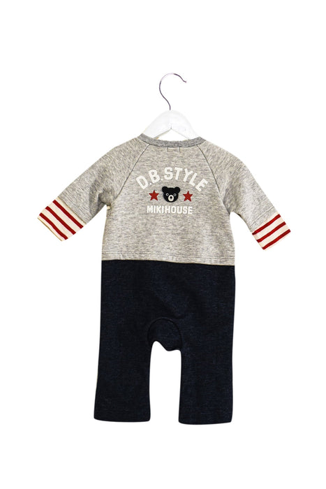 A Grey Long Sleeve Jumpsuits from Miki House in size 6-12M for boy. (Back View)