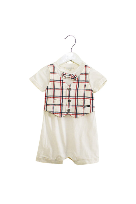 A White Short Sleeve Rompers from Nicholas & Bears in size 3-6M for boy. (Front View)
