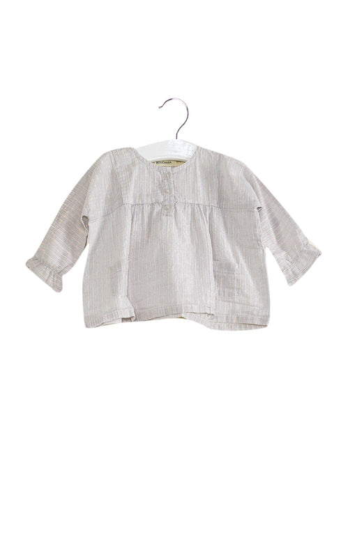 A White Long Sleeve Tops from Bouchara in size 3-6M for girl. (Front View)