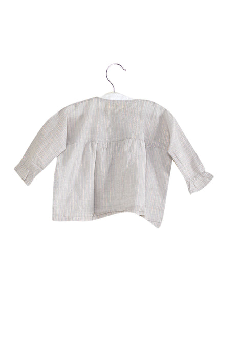 A White Long Sleeve Tops from Bouchara in size 3-6M for girl. (Back View)