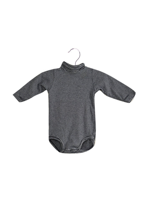 A Navy Long Sleeve Bodysuits from Petit Bateau in size 3-6M for neutral. (Front View)