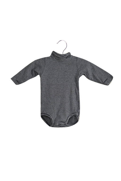 A Navy Long Sleeve Bodysuits from Petit Bateau in size 3-6M for neutral. (Front View)