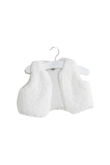 A White Vests from Petit Bateau in size 3-6M for girl. (Front View)