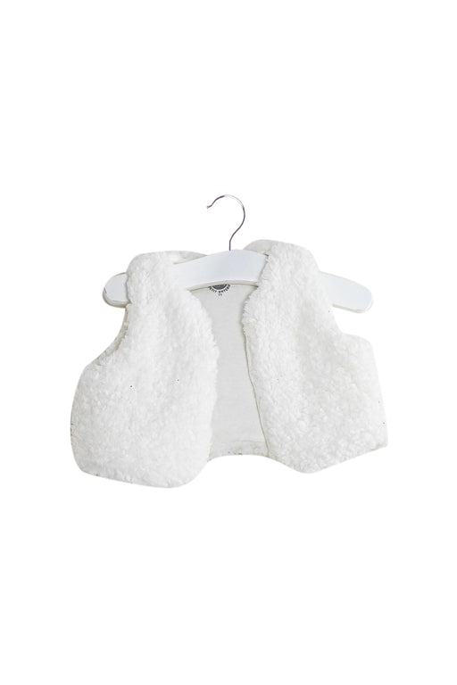 A White Vests from Petit Bateau in size 3-6M for girl. (Front View)