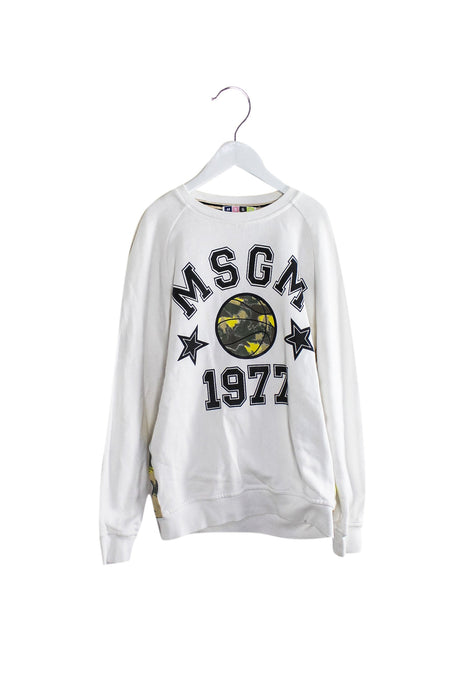 A White Crewneck Sweatshirts from MSGM in size 10Y for boy. (Front View)